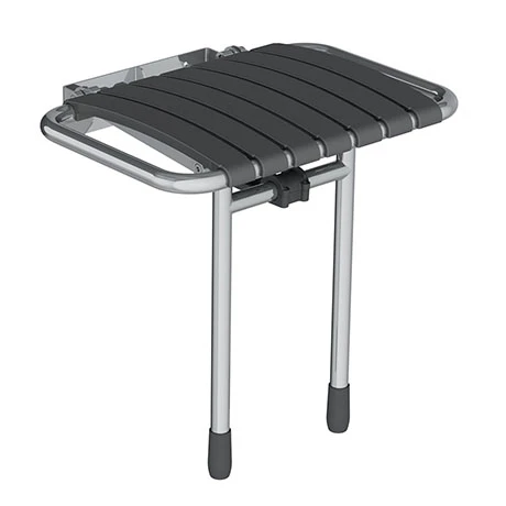 AKW Bama Slatted Fold-Up Shower Seat - Grey 1 AKW Bama Slatted Fold-Up Shower Seat - Grey