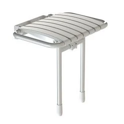 AKW Bama Slatted Fold-Up Shower Seat - White