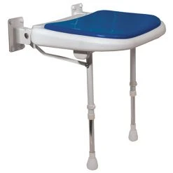 AKW 4000 Series Standard Fold-Up Shower Seat - Blue