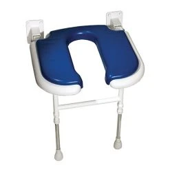 AKW 4000 Series Standard Horseshoe Fold-Up Shower Seat - Blue