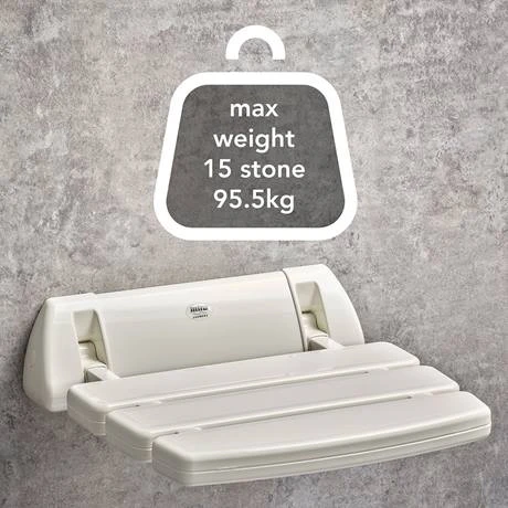 Mira Folding Wall Mounted Shower Seat - White - 2.1536.128 5 Mira Folding Wall Mounted Shower Seat - White - 2.1536.128 - Image 5