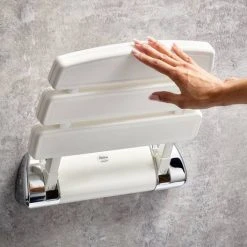 Mira Folding Wall Mounted Shower Seat - White/Chrome - 2.1536.129 -Assisted Living Bathrooms Store 2.1536.129 a2 460