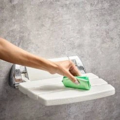 Mira Folding Wall Mounted Shower Seat - White/Chrome - 2.1536.129 -Assisted Living Bathrooms Store 2.1536.129 a4 460