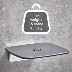 Mira Premium Folding Wall Mounted Shower Seat - Grey/Chrome - 2.1731.002 9 Mira Premium Folding Wall Mounted Shower Seat - Grey/Chrome - 2.1731.002 -Assisted Living Bathrooms Store 2.1731.002 A4 460