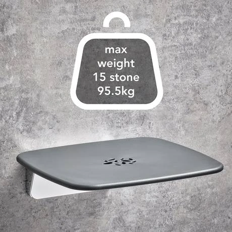Mira Premium Folding Wall Mounted Shower Seat - Grey/Chrome - 2.1731.002 5 Mira Premium Folding Wall Mounted Shower Seat - Grey/Chrome - 2.1731.002 - Image 5