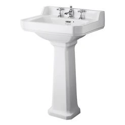 Bayswater Fitzroy Comfort Height Traditional 3TH Basin & Full Pedestal