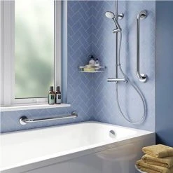 Croydex 600mm Stainless Steel Chrome Straight Grab Bar - AP501241 -Assisted Living Bathrooms Store AP501241 lrg 460