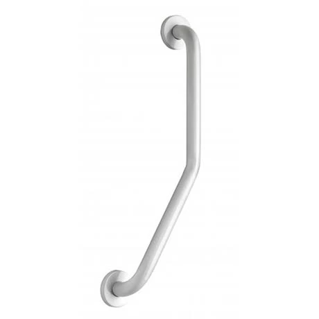 Croydex Stainless Steel White Angled Grab Bar - AP501322 1 Croydex Stainless Steel White Angled Grab Bar - AP501322