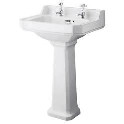Bayswater Fitzroy Comfort Height Traditional 2TH Basin & Full Pedestal