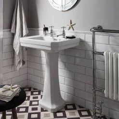 Burlington Victorian Large Basin and Regal Pedestal - Various Tap Hole Options -Assisted Living Bathrooms Store BUR B3P9 D1 460