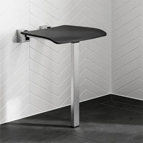 HiB Dark Grey Shower Seat with Support Leg - ACSSDAG01 3 HiB Dark Grey Shower Seat with Support Leg - ACSSDAG01 - Image 3