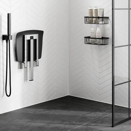 HiB Dark Grey Shower Seat with Support Leg - ACSSDAG01 2 HiB Dark Grey Shower Seat with Support Leg - ACSSDAG01 - Image 2