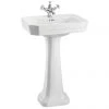 Burlington Victorian Medium Basin and Regal Pedestal - Various Tap Hole Options