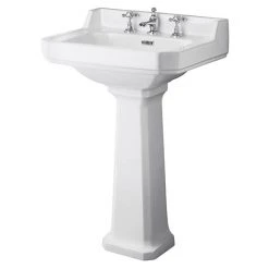Old London Richmond Comfort Height Traditional 3TH Basin & Pedestal
