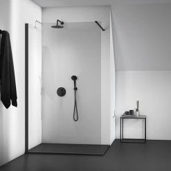 Ideal Standard Connect 2 Silk Black 1200mm Wetroom Panel + Straight Bracing Bracket
