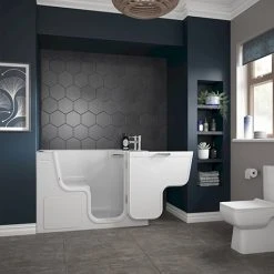 Milton Luxury Walk In 1300 x 660mm Easy Access Deep Soak Bath inc. Front + End Panels