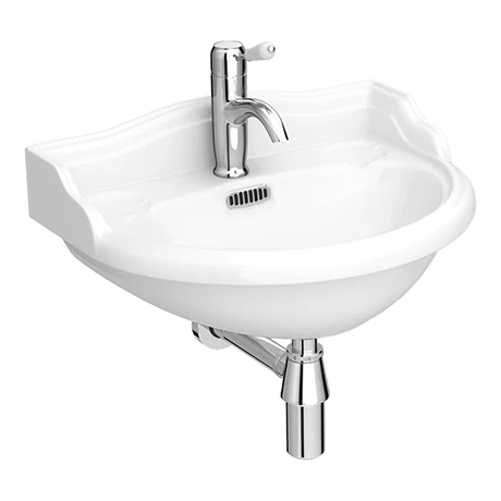 Milton 500 x 385 Traditional Wall Hung Basin (1 Tap Hole) 1 Milton 500 x 385 Traditional Wall Hung Basin (1 Tap Hole)