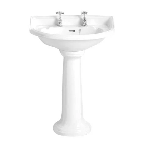 Heritage - Dorchester Standard Basin & Tall Pedestal - Various Tap Hole Options 1 Heritage - Dorchester Standard Basin & Tall Pedestal - Various Tap Hole Options