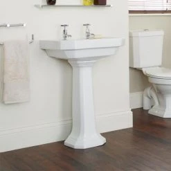 Heritage - Granley Deco 55cm 2TH Basin & Tall Pedestal 5 Heritage - Granley Deco 55cm 2TH Basin & Tall Pedestal -Assisted Living Bathrooms Store PGDW06 PGRW09 D2 460