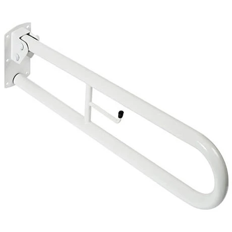 Twyford Disability Hinged Support Rail & Toilet Roll Holder - White 1 Twyford Disability Hinged Support Rail & Toilet Roll Holder - White
