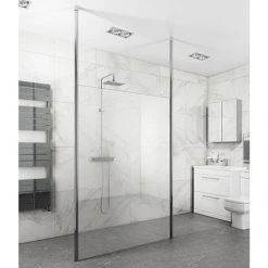Toronto 8mm Wet Room Screen (Various Sizes) + 2 Ceiling Poles