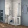 Milton White LH Corner Access Half Height Twin Bi-Fold Shower Doors
