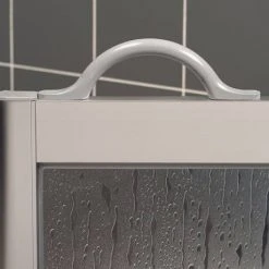 Milton Silver Front Access Half Height Twin Bi-Fold Inline Shower Doors - Left Hand -Assisted Living Bathrooms Store VP3RH SIL 10X10 D3 460 3