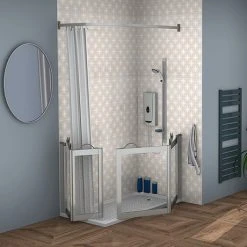 Milton Silver RH Corner Access Half Height Twin Bi-Fold Shower Doors